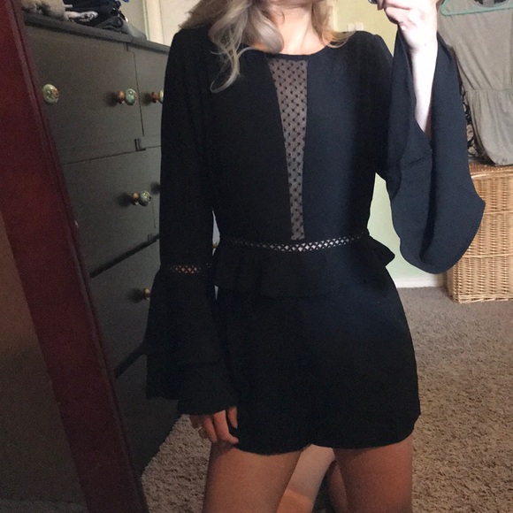 Mesh bell sleeve romper playsuit - Picture 2 of 8